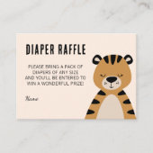 Sleepy Tiger Neutral Baby Shower Diaper Raffle エンクロージャーカード (正面)