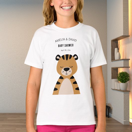 Sleepy Tiger Neutral Baby Shower Outfit Tシャツ