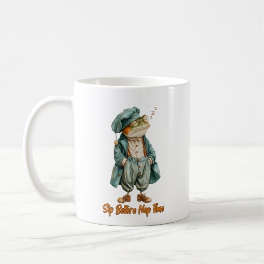 Sleepy Vintage Frog Coffee Mug コーヒーマグカップ (左)