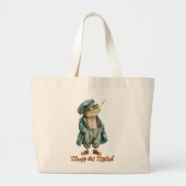 Sleepy Vintage Frog Tote Bag ラージトートバッグ (正面)
