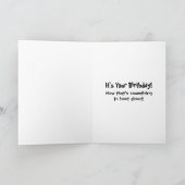 Sleepy White Owl Photo Funny Birthday Card カード (内部)