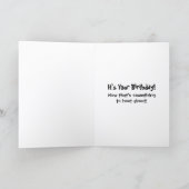 Sleepy White Owl Photo Funny Birthday Card カード (内部)