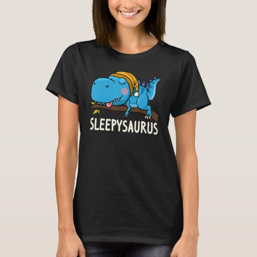 Sleepysaurus nigh Dinosaur Dino Rex nightgown Slee Tシャツ (正面)