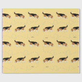 Sleepytownのビーグル犬の包装紙(黄色いBG) ラッピングペーパー (フラット)