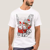 Sleighとトナカイのクリスマス格言-フェスティバル Tシャツ (正面)