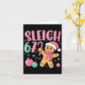 Sleigh 67 Gingerbread Christmas Six Seven Meme Vir カード (黄色い花)