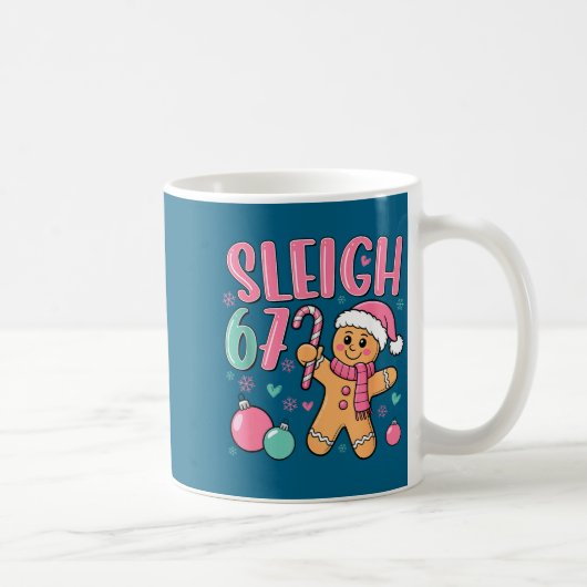 Sleigh 67 Gingerbread Christmas Six Seven Meme Vir コーヒーマグカップ (右)