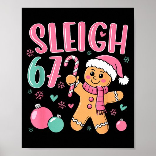 Sleigh 67 Gingerbread Christmas Six Seven Meme Vir ポスター (正面)