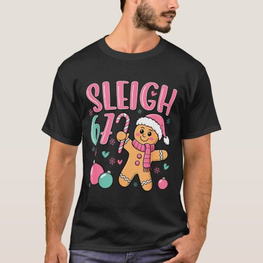 Sleigh 67 Gingerbread Christmas Six Seven Meme Vir Tシャツ (正面)