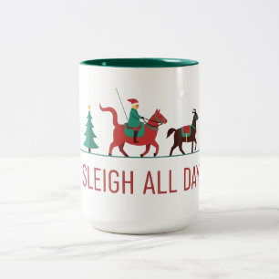 Sleigh All Day クリスマス ツートーンマグカップ