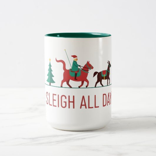 Sleigh All Day クリスマス ツートーンマグカップ (中央)