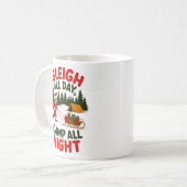 Sleigh All Day Camp All Night Christmas Design コーヒーマグカップ (正面左)