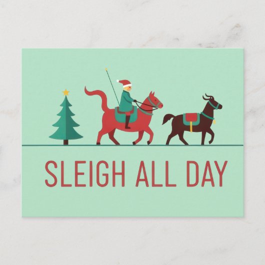 Sleigh All Day Christmas ポストカード (正面)