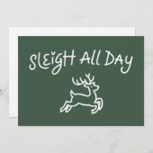 Sleigh All Day Funny Christmas Holiday Party  シーズンカード (正面/裏面)