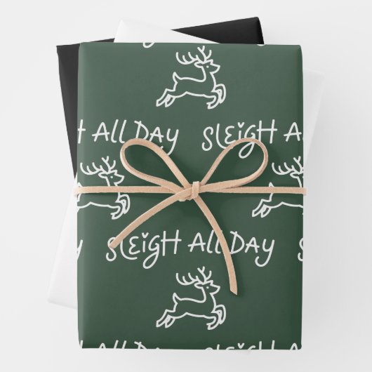Sleigh All Day Funny Christmas Holiday Party  ラッピングペーパーシート (インサイチュ)