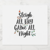 Sleigh All Day Game終夜のクリスマスおもしろい ビールラベル (シングルラベル)