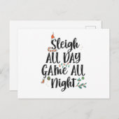 Sleigh All Day Game終夜のクリスマスおもしろい ポストカード (正面/裏面)