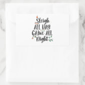 Sleigh All Day Game終夜のクリスマスおもしろい 長方形シール (バッグ)