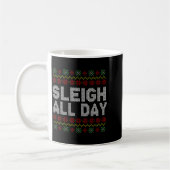 Sleigh All Day Ugly Christmas Sweater Pattern Quot コーヒーマグカップ (左)