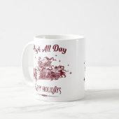 Sleigh All day Vintage Christmas コーヒーマグカップ (正面左)