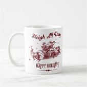 Sleigh All day Vintage Christmas コーヒーマグカップ (左)