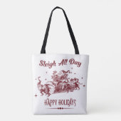 Sleigh All day Vintage Christmas トートバッグ (裏面)