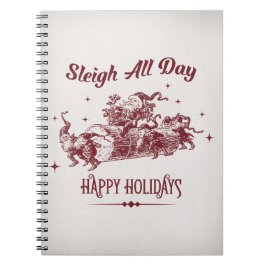 Sleigh All day Vintage Christmas ノートブック