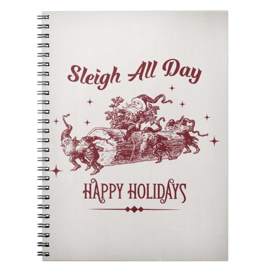Sleigh All day Vintage Christmas ノートブック (正面)