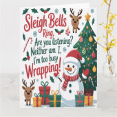 Sleigh Bells Ring Christmas カード (黄色い花)