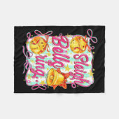 Sleigh Bells Ring Christmas Design For Girls フリースブランケット (正面(横))