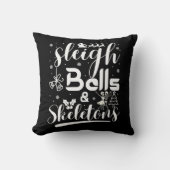 Sleigh bells & skeletons dancing funny christmas クッション (正面)