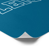 Sleigh Christmas Varsity Minimal Text Santa Hat Fa ポスター (角)