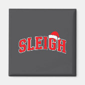 Sleigh Christmas Varsity Text With Santa Hat Famil マグネット (正面)