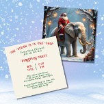 Sleigh in Shop Santa on Elephantクリスマスパーティー 招待状<br><div class="desc">そりはショップに入っている：サンタオンエレファントクリスマスパーティの招待状。時代が変わった。これは雪の中で象に乗っている普通のサンタクロースではない。AIをテーマにしたホリデーパーティーに向けて、プレゼントと包まれた通りライトを用意しよう。このテンプレートをカードの背面にあるパーティー情報でパーソナライズする。</div>