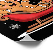 Sleigh Me Funny Adult Humor Gingerbread Man  ポスター (角)