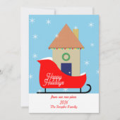 Sleigh New Address Holiday Movingのお知らせ シーズンカード (正面)