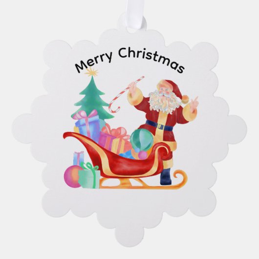 Sleigh Personalize Paper Card Ornament オーナメントカード (正面)