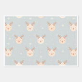 Sleigh Reindeer Pine Trees Pattern wrapping sheet ラッピングペーパーシート (正面3)