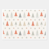 Sleigh Reindeer Pine Trees Pattern wrapping sheet ラッピングペーパーシート (正面)