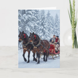 Sleigh rides and snowfall- Christmas Card カード