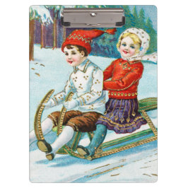 Sleigh riding at Christmas time クリップボード