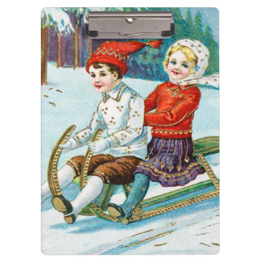 Sleigh riding at Christmas time クリップボード (正面)