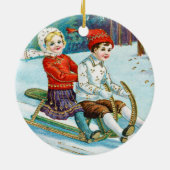 Sleigh riding at Christmas time セラミックオーナメント (裏面)