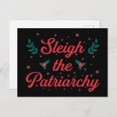 Sleigh The Patriarchy Feminist Christmas ポストカード (正面/裏面)