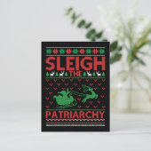 Sleigh The Patriarchy Feminist Christmas ポストカード (スタンド正面)