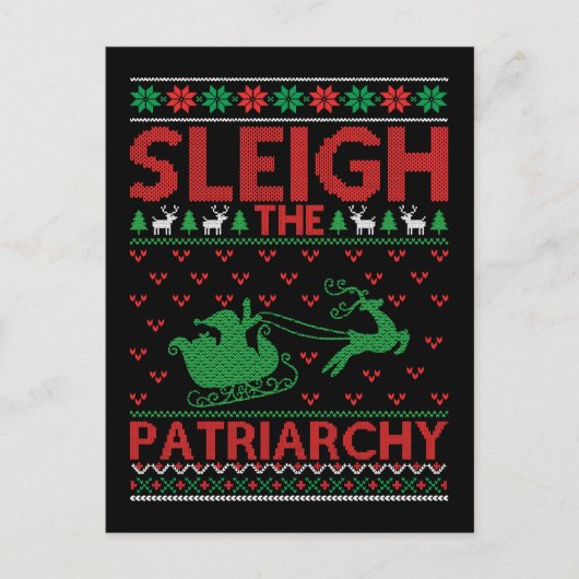 Sleigh The Patriarchy Feminist Christmas ポストカード (正面)