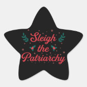 Sleigh The Patriarchy Feminist Christmas 星シール (正面)