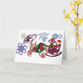  Sleigh winter  カード (黄色い花)