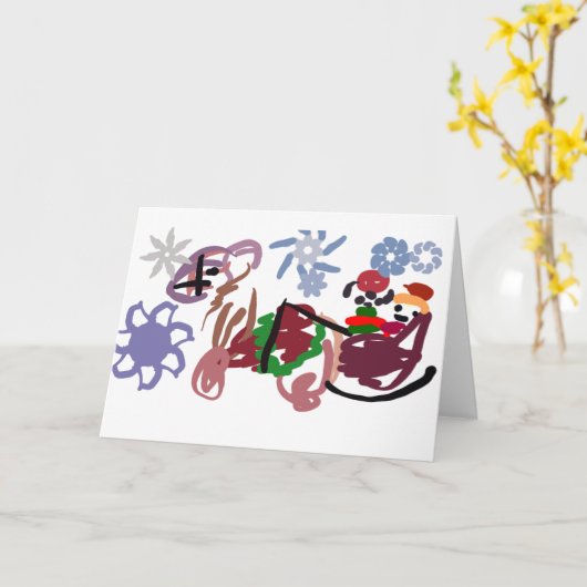  Sleigh winter  カード (黄色い花)