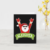 SLEIGHER - 楽しいヘヴィメタル音楽のサンタ - クリスマス カード (黄色い花)